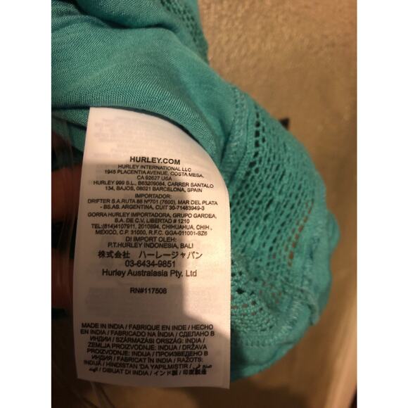 Hurley  CottageCore Hippie Boho Summer Time Tank  Green Blue Slate Tank  Small - Picture 5 of 5